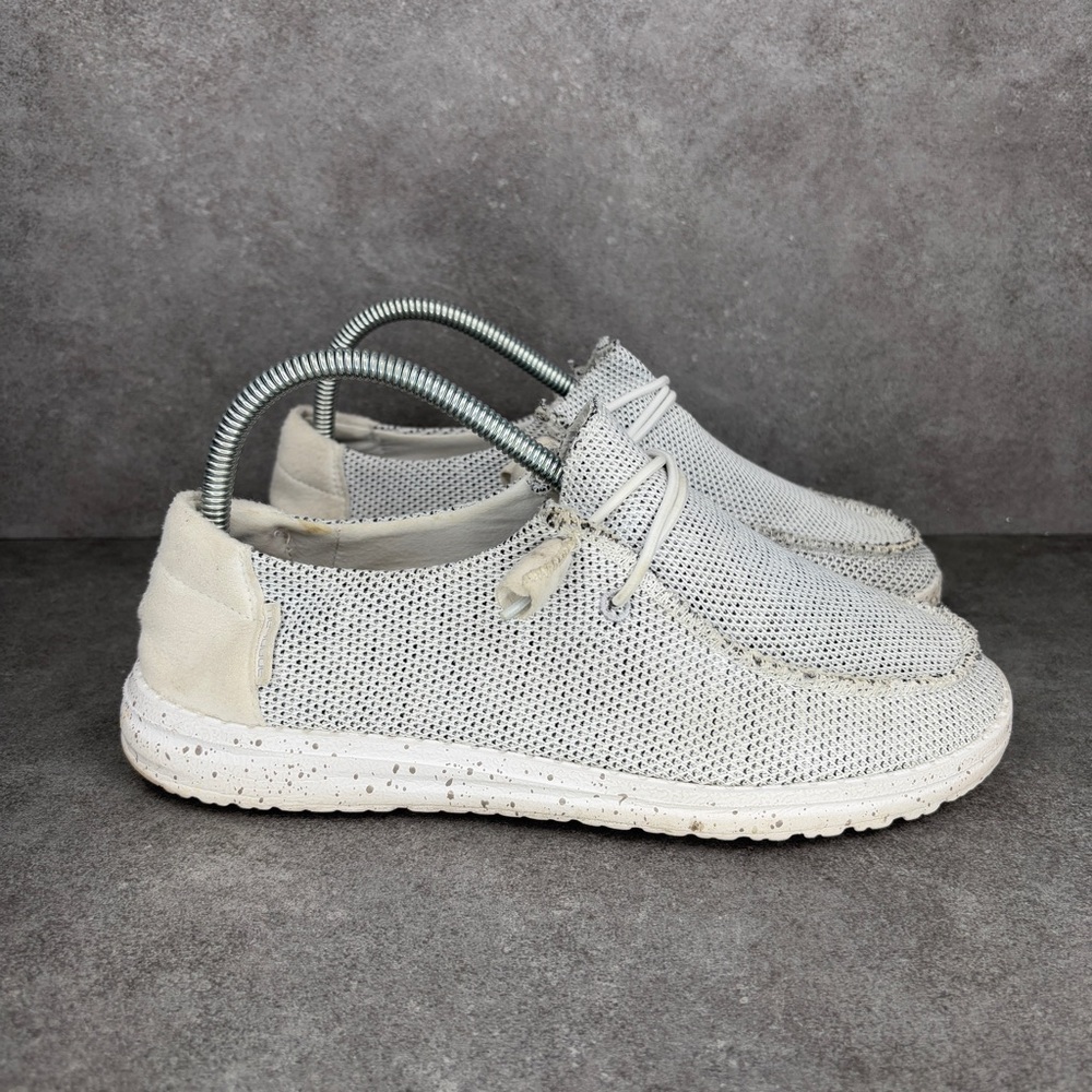 Hey Dude Wendy Sox Stone White Slip On Shoe Women's 7